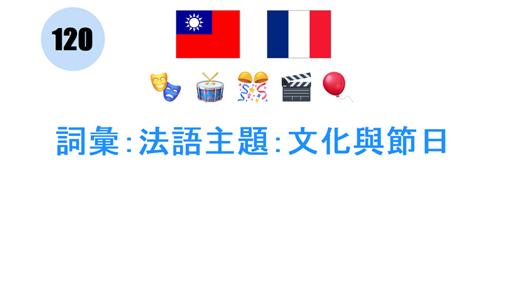 詞彙：法語主題：文化與節日